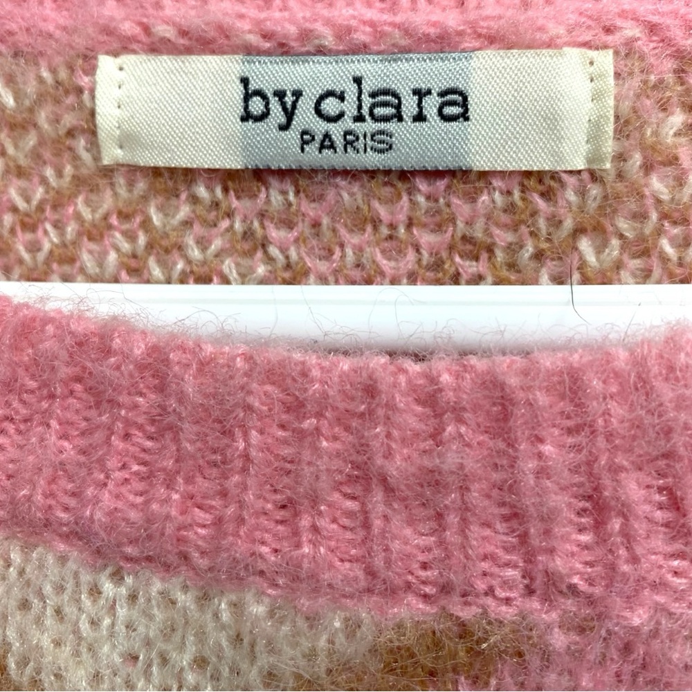 CLARA Pink and White Chevron Sweater size 4 - Picture 3 of 5